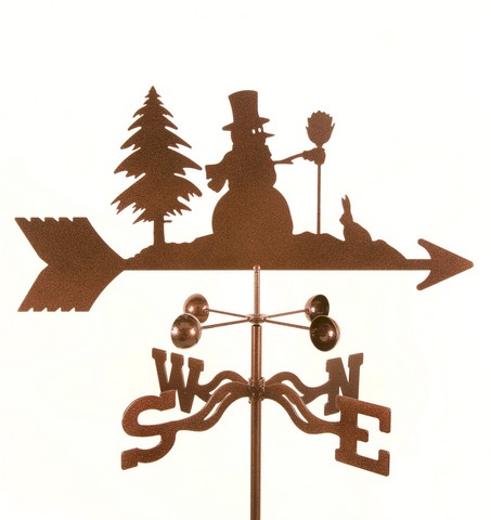 EZ Vane EZ1807-PT Snowman Weathervane with Post Mount