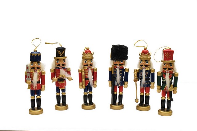 Picture of NorthLight 5 in. Red&#44; Blue & Gold Decorative Wooden Christmas Nutcracker Ornaments - Pack of 6