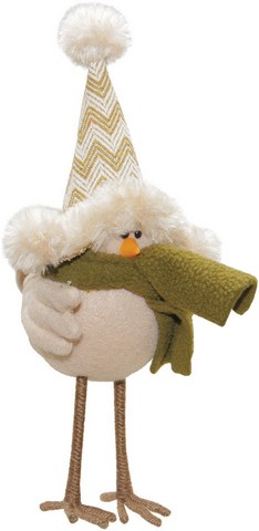 Picture of NorthLight 8.25 in. Cream Colored Standing Bird with Hat & Scarf Tabletop Decoration