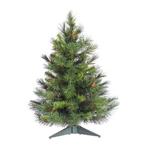 2 ft. x 17 in. Dakota Red Pine Full Artificial Christmas Tree with Pine Cones - Unlit -  NorthLight, 32265962