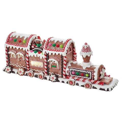 19.5 in. Battery Operated Gingerbread LED Train Tablepiece