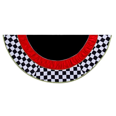 52 in. Black & White Checkered Treeskirt