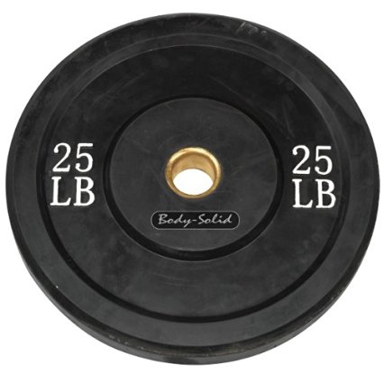 Picture of Body Sport BDSRBP25 25 lbs Rubber Bumper Plate&#44; Black