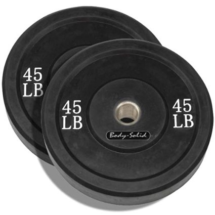Picture of Body Sport BDSRBP45 45 lbs Rubber Bumper Plate&#44; Black