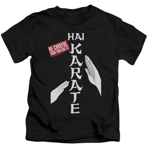 Hai Karate-Be Careful Short Sleeve Juvenile 18-1 Tee- Black - Medium 5-6