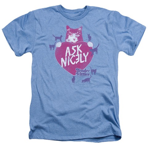 Tender Vittles-Nicely Adult Heather Tee- Light Blue - 2X