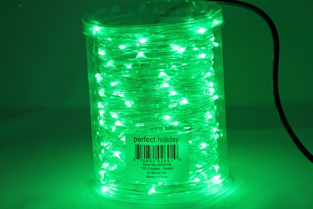 Battery Operated 100 LED Copper String Light - Green