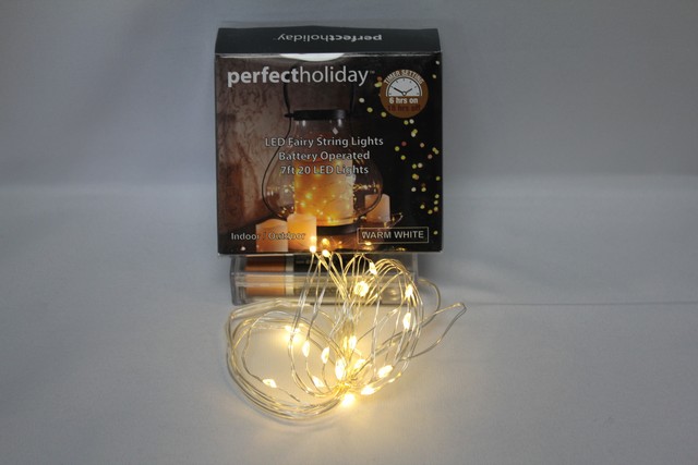 600044 Battery Operated Copper 20 LED String Light with Timer - Warm White