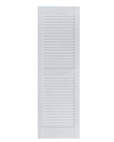 Perfect Shutters IL501555001 Premier Louver Exterior Decorative Shutter, White - 15 x 55 in.