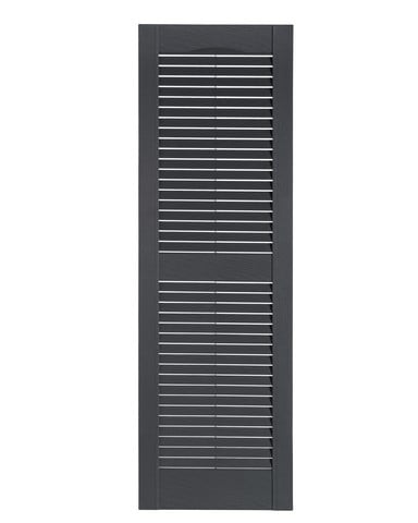 Perfect Shutters IL501555007 Premier Louver Exterior Decorative Shutter, Dark Gray - 15 x 55 in -  Mr Mxyzptlk