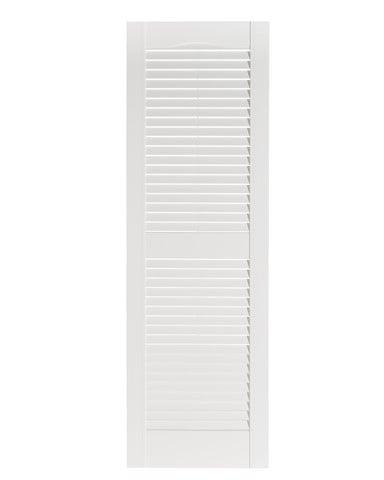 Perfect Shutters IL501559001 Premier Louver Exterior Decorative Shutter, White - 15 x 59 in.