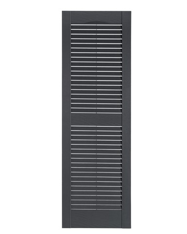 Perfect Shutters IL501559007 Premier Louver Exterior Decorative Shutter, Dark Gray - 15 x 59 in -  Mr Mxyzptlk