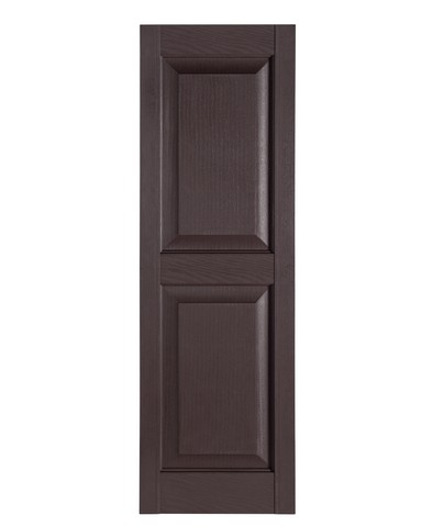Perfect Shutters IR521559025 Premier Raised Panel Exterior Decorative Shutters, Sienna Brown - 15 x 59 in.