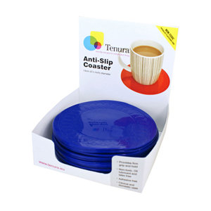Silicone Non-Slip Round Coaster, Blue - 5.5 Dia