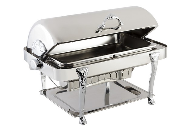 Picture of Bon Chef 17040CH Stainless Steel Rectangular Chafer with Renaissance Leg&#44; Chrome
