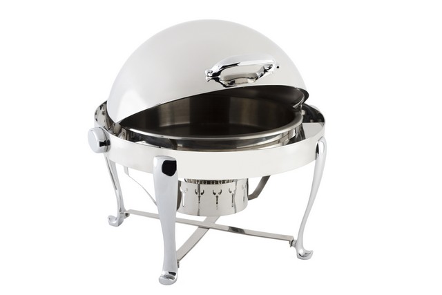 Picture of Bon Chef 19100CH 2 gal Round Chafer Sleek Line with Roman Legs & Chrome Trim&#44; 20.25 x 19.25 x 18.75 in.