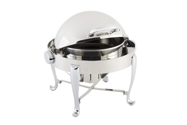 Picture of Bon Chef 19114CH 3 quart Petite Round Chafer Sleek Line with Roman Legs & Chrome Trim&#44; 15.37 x 15 x 14.75 in.