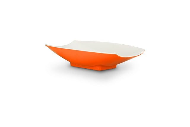Picture of Bon Chef 53703-2ToneOrange 12 x 6.75 x 2.75 in. Melamine Curves Bowl with Orange Outside & White Inside, 32 oz - 1 quart