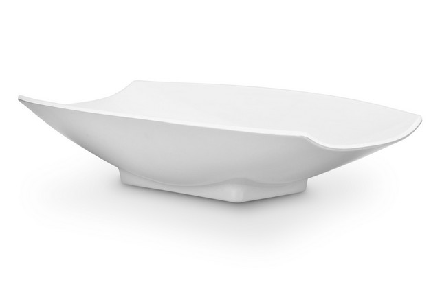 Picture of Bon Chef 53705White 21 x 12.12 x 4.25 in. Melamine Curves Bowl with All White , 160 oz - 5 quart