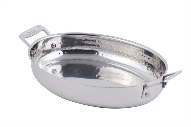 Picture of Bon Chef 60002HF 12 x 9.12 x 2.37 in. Cucina Oval Augratin Hammered&#44; 2.5 quart