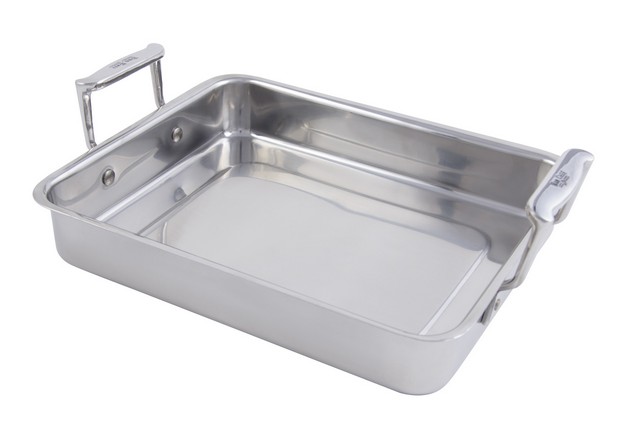 Picture of Bon Chef 60013 11.75 x 9.37 x 2.12 in. Cucina Stainless Steel Small Food Pan with Handles, 3 quart