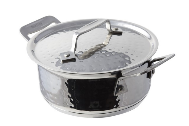 Picture of Bon Chef 60025HF 6.87 in. dia. Cucina Pan with Lid Hammered, 40 oz
