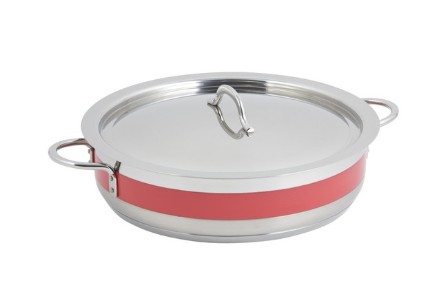 Picture of Bon Chef 60030CFRed 12.37 in. dia. Classic Country French 6 quart Pot with Cover Induction Bottom - Red
