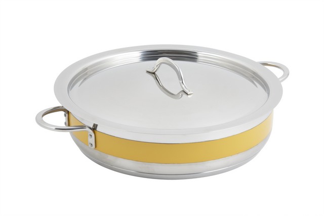 Picture of Bon Chef 60030CFYellow 12.37 in. dia. Classic Country French 6 quart Pot with Cover Induction Bottom - Yellow