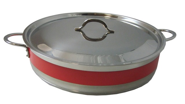 Picture of Bon Chef 60032CFRed 14.75 in. dia. Classic Country French 9 quart Pot with Cover & Induction Bottom - Red