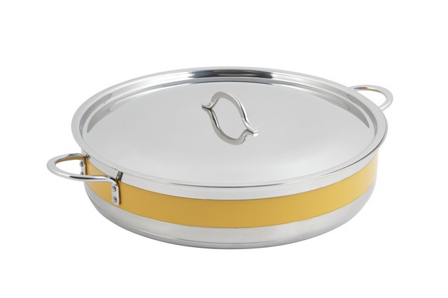 Picture of Bon Chef 60032CFYellow 14.75 in. dia. Classic Country French 9 quart Pot with Cover & Induction Bottom - Yellow