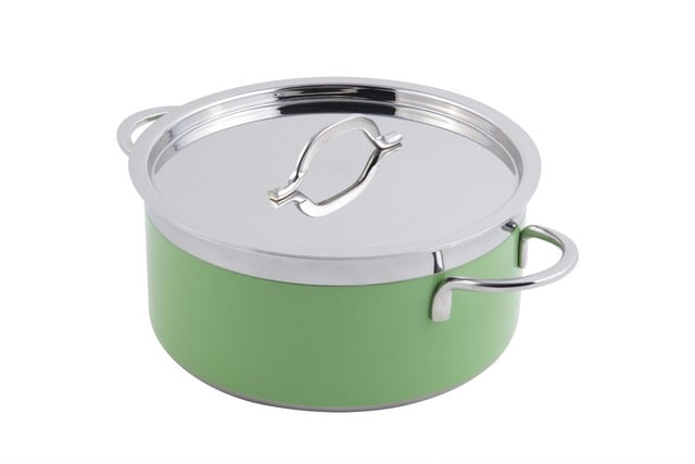 Picture of Bon Chef 60301LIME 8.62 in. dia. Classic Country French Collection 3 quart Pot with Cover&#44; Lime - 9 oz