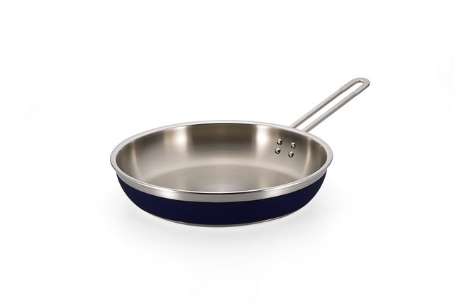 Picture of Bon Chef 60309COBALTBLUE 11.75 x 2.37 in.Classic Country French Collection Saute 3 quart Pan & Skillet Long Handle No Cover&#44; Cobalt Blue - 4 oz