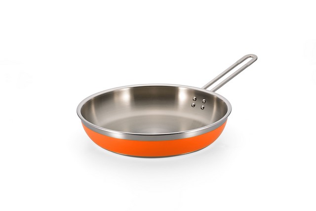 Picture of Bon Chef 60309ORANGE 11.75 x 2.37 in.Classic Country French Collection Saute 3 quart Pan & Skillet Long Handle No Cover&#44; Orange - 4 oz