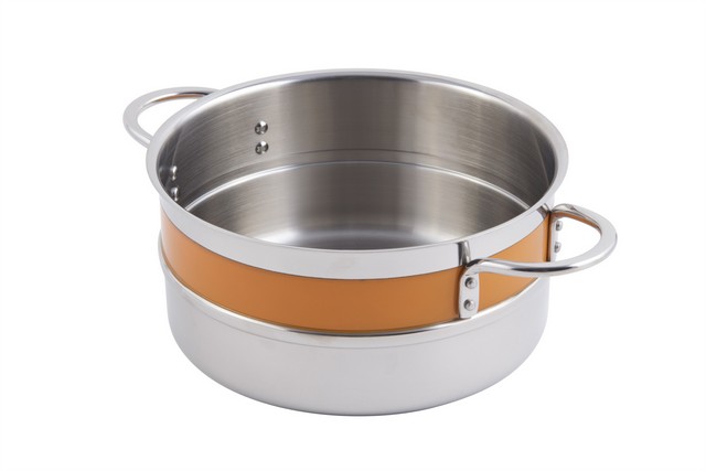 Picture of Bon Chef 62300NCORANGE 7.75 x 3.5 in. Classic Country 0.5 Color Singlewall 2.3 quart Pot No Cover Riveted Handle, Orange - 9 oz