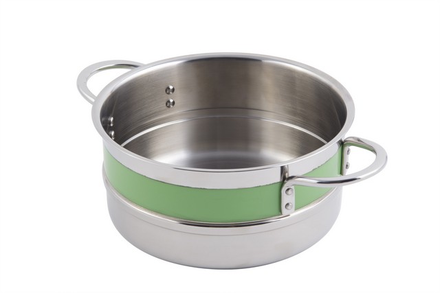 Picture of Bon Chef 62301NCLIME 8.62 x 3.87 in. Classic Country 0.5 Color Singlewall 3.3 quart Pot No Cover Riveted Handle, Lime - 9 oz