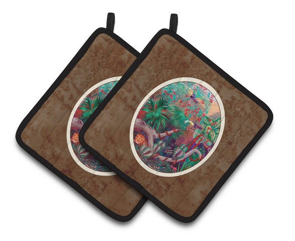 Picture of Carolines Treasures 7144PTHD Bird - Toucan Pair of Pot Holders, 7.5 x 3 x 7.5 in.
