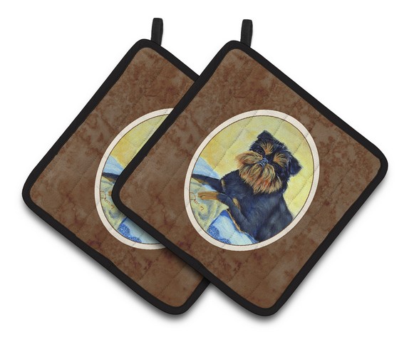 Picture of Carolines Treasures 7146PTHD Brussels Griffon Pair of Pot Holders, 7.5 x 3 x 7.5 in.
