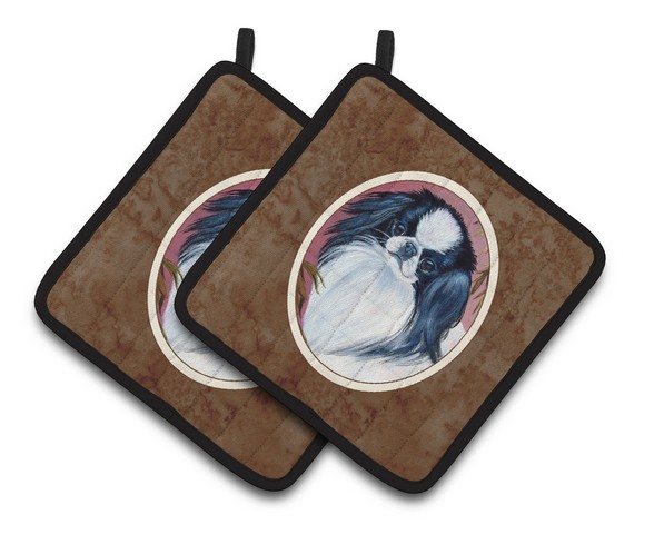 Picture of Carolines Treasures 7149PTHD Japanese Chin Pair of Pot Holders, 7.5 x 3 x 7.5 in.