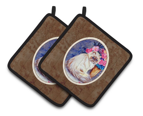 Picture of Carolines Treasures 7150PTHD Persian Cat Pair of Pot Holders, 7.5 x 3 x 7.5 in.