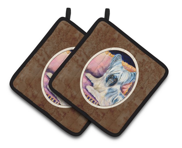 Picture of Carolines Treasures 7154PTHD Skye Terrier Pair of Pot Holders, 7.5 x 3 x 7.5 in.