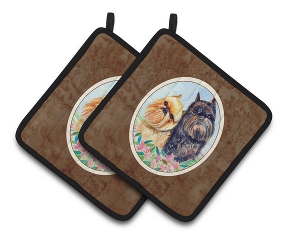 Picture of Carolines Treasures 7179PTHD Brussels Griffon Pair of Pot Holders, 7.5 x 3 x 7.5 in.