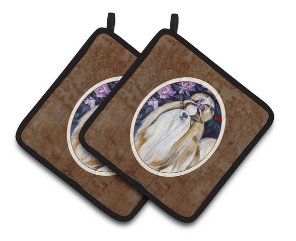 Picture of Carolines Treasures 7180PTHD Shih Tzu Pair of Pot Holders, 7.5 x 3 x 7.5 in.