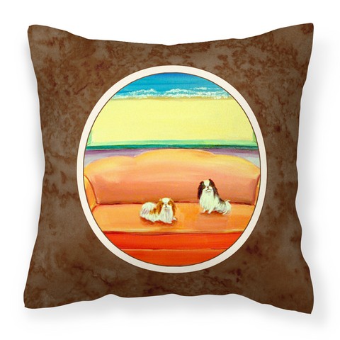 Japanese Chin Couch Sitting Fabric Decorative Pillow - 14 x 3 x 14 in.