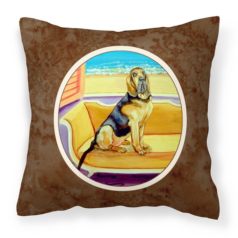 Bloodhound Couch Sitting Fabric Decorative Pillow - 14 x 3 x 14 in.