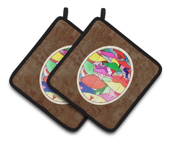 Picture of Carolines Treasures 7194PTHD Women in Hats Pair of Pot Holders, 7.5 x 3 x 7.5 in.