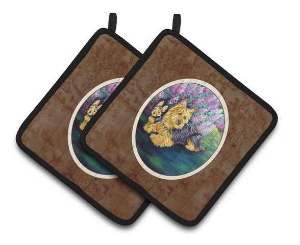 Picture of Carolines Treasures 7209PTHD Australian Terrier & Puppy Pair of Pot Holders, 7.5 x 3 x 7.5 in.