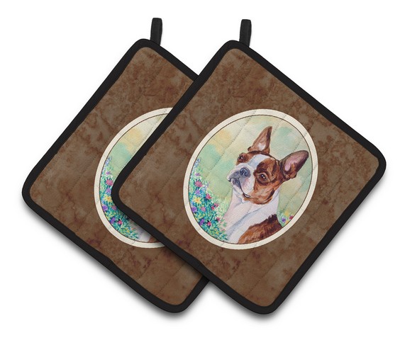 Picture of Carolines Treasures 7222PTHD Red & White Boston Terrier Pair of Pot Holders, 7.5 x 3 x 7.5 in.