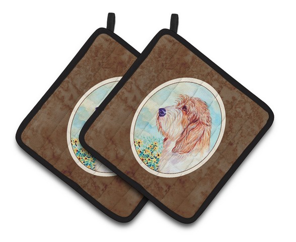 Picture of Carolines Treasures 7229PTHD Petit Basset Griffon Vendeen PBGV Pair of Pot Holders, 7.5 x 3 x 7.5 in.