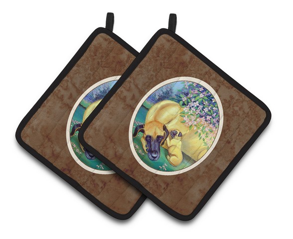 Picture of Carolines Treasures 7234PTHD Great Dane & Puppy Pair of Pot Holders, 7.5 x 3 x 7.5 in.