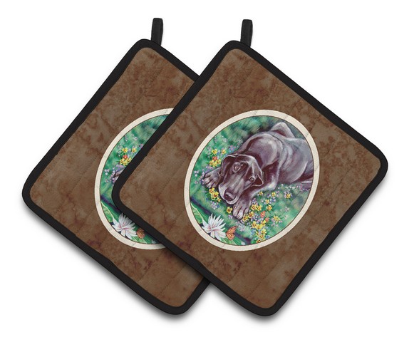 Picture of Carolines Treasures 7235PTHD Blue Great Dane Pair of Pot Holders, 7.5 x 3 x 7.5 in.